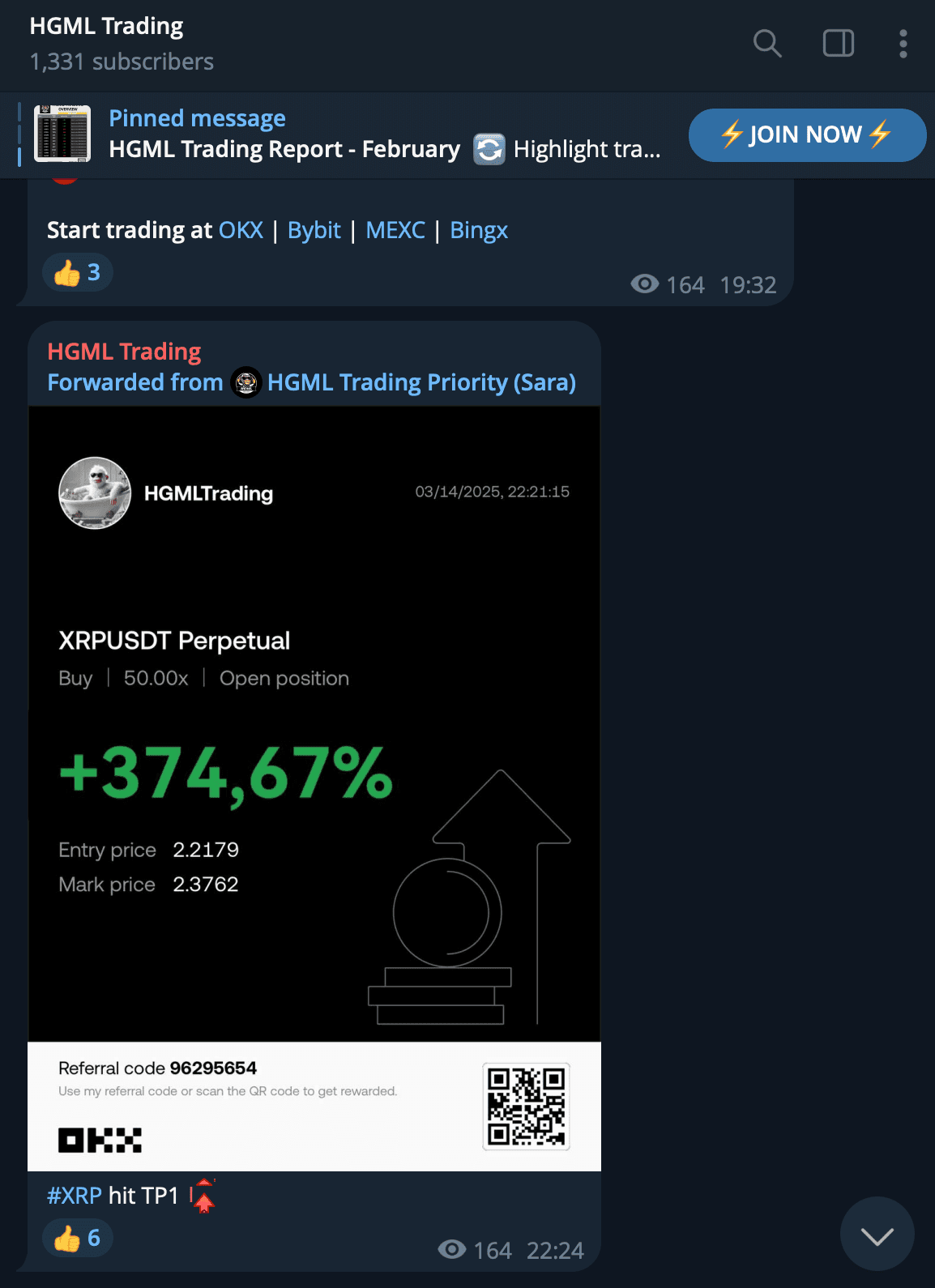 XRP Signal: +374.67% Profit